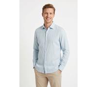 Langarmhemd CINQUE "CISTEVEN", Herren, Gr. XXL, N-Gr, hellblau, Web, Obermaterial: 55% Leinen, 45% Baumwolle, unifarben, regular fit normal, Rundhals, 1-Knopf-Manschette, Hemden, Kentkragen, Regular F