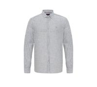 Businesshemd CIPO & BAXX "CH194", Herren, Gr. XXL, US-Größen, grau (schwarz), 75% Baumwolle, 25% Leinen, gestreift, regular fit, Manschette mit Knöpfen, Hemden, Baumwoll-Leinen Mix (68842053-XXL) schw