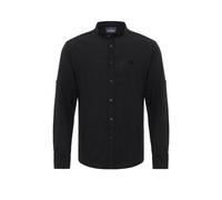 Langarmhemd CIPO & BAXX "CH198", Herren, Gr. S, N-Gr, schwarz, Obermaterial: 75% Baumwolle CO. 25% Leinen LI., uni, slim fit, ohne Ausschnitt, Hemden, Baumwoll-Leinen Mix (33718655-S) schwarz