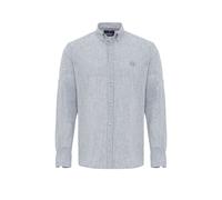 Businesshemd CIPO & BAXX "CH199", Herren, Gr. L, US-Größen, grau, 75% Baumwolle, 25% Leinen, unifarben, slim fit, ohne Ausschnitt, Manschette mit Knöpfen, Hemden, Baumwoll-Leinen Mix (68954869-L) grau