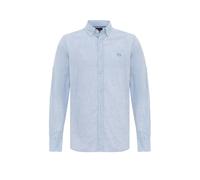 Businesshemd CIPO & BAXX "CH199", Herren, Gr. S, US-Größen, blau, 75% Baumwolle, 25% Leinen, unifarben, slim fit, ohne Ausschnitt, Manschette mit Knöpfen, Hemden, Baumwoll-Leinen Mix (60020345-S) blau