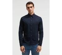 Langarmhemd CMPD, Herren, Gr. M, Normalgrößen, blau (true navy), Jersey, Material: 100% Baumwolle, unifarben, slim fit normal, 1-Knopf-Manschette, Hemden, aus Baumwolle (15819715-M) true navy