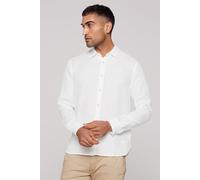 Langarmhemd CMPD, Herren, Gr. M, Normalgrößen, weiß, Web, Material: 100% Leinen, bestickt, figurbetont normal, 1-Knopf-Manschette, Hemden, aus Leinen (79757838-M) weiß