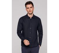 Langarmhemd CMPD, Herren, Gr. S, Normalgrößen, blau, Web, Material: 100% Leinen, bestickt, figurbetont normal, 1-Knopf-Manschette, Hemden, aus Leinen (25578613-S) blau