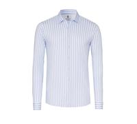 Langarmhemd DESOTO "Casual Kent 1/1", Damen, Gr. 3XL, N-Gr, light blau stripes, Jersey, Obermaterial: 100% Baumwolle, gestreift, slim fit normal, Manschette, Hemden Langarmhemd, Jerseyshirt, Kentkrage