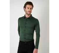 Langarmhemd DESOTO "Jerseyhemd Casual Kent", Herren, Gr. L, N-Gr, teal piqué, Jersey, Obermaterial: 100% Baumwolle, unifarben, slim fit normal, Rundhals, Raglanärmel,Ärmel mit Ärmelschlitz 1-Knopf-Man