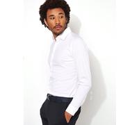 Langarmhemd DESOTO "Jerseyhemd Casual Kent", Herren, Gr. XL, N-Gr, weiß piqué, Jersey, Obermaterial: 100% Baumwolle, unifarben, slim fit normal, Rundhals, Raglanärmel,Ärmel mit Ärmelschlitz 1-Knopf-Ma