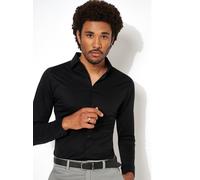 Langarmhemd DESOTO "Jerseyhemd Casual Kent", Herren, Gr. XXL, N-Gr, schwarz piquè, Jersey, Obermaterial: 100% Baumwolle, unifarben, slim fit normal, Rundhals, Raglanärmel,Ärmel mit Ärmelschlitz 1-Knop