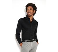 DESOTO Hemd Herren Slim Fit Langarm Kent schwarz, XXL