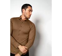 Langarmhemd DESOTO "Jerseyhemd Casual Kent", Herren, Gr. M, N-Gr, beige (sandstone piqué), Jersey, Obermaterial: 100% Baumwolle, slim fit normal, Rundhals, Raglanärmel,Ärmel mit Ärmelschlitz 1-Knopf-M