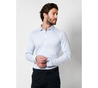 Langarmhemd DESOTO "Jerseyhemd Casual Kent langarm", Herren, Gr. XL, N-Gr, blau (solid blau), Jersey, Obermaterial: 100% Baumwolle, slim fit, Manschette, Hemden, Flexibler Stretch (37946868-XL) solid