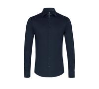 Langarmhemd DESOTO "Jerseyhemd Casual Kent langarm", Herren, Gr. XL, N-Gr, blau (solid navy), Jersey, Obermaterial: 100% Baumwolle, slim fit, Manschette, Hemden, Flexibler Stretch (34530959-XL) solid 