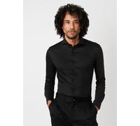 Langarmhemd DESOTO "Jerseyhemd Essential Hai langarm", Herren, Gr. 38, N-Gr, schwarz (solid schwarz), Jersey, Obermaterial: 100% Baumwolle, körpernah, 1-Knopf-Manschette, Hemden, Flexibler Stretch (23