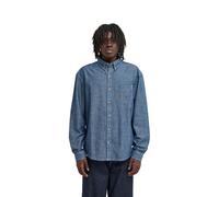 Langarmhemd ELEMENT "Button Down Regular Chambray", Herren, Gr. L, blau (chambray blau), Obermaterial: 100% Baumwolle., Hemden (24294262-L) chambray blau