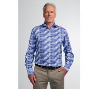 Langarmhemd ETERNA "COMFORT FIT", Herren, Gr. 40, Normalgrößen, blau, Satin, 100% Baumwolle, normal, Manschette, Hemden Langarmhemd, NON IRON (bügelfrei) (96840022-40)