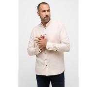 Langarmhemd ETERNA "MODERN FIT", Herren, Gr. 42, Normalgrößen, beige, Twill, 59% Baumwolle, 41% Leinen, tailliert, Manschette, Hemden Langarmhemd, EASY IRON (bügelleicht) (97625424-42)