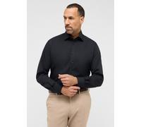 Langarmhemd ETERNA "MODERN FIT" Gr. 42, Normalgrößen, schwarz, Herren, Twill, 46% cotton, 8% Elasthan, 46% Polyester, Hemden (25184128-42) schwarz