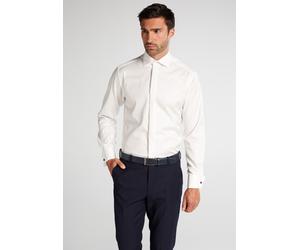 Langarmhemd ETERNA "MODERN FIT", Herren, Gr. 43, Normalgrößen, weiß (natur), Twill, 100% cotton, tailliert, Umschlagmanschette, Hemden, NON IRON (bügelfrei) (85720943-43) natur