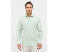 Langarmhemd ETERNA "MODERN FIT", Herren, Gr. 44, Normalgrößen, grün (lime), Twill, 59% Baumwolle, 41% Leinen, tailliert, Manschette, Hemden, EASY IRON (bügelleicht) (88190403-44) lime