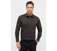 Langarmhemd ETERNA "MODERN FIT", Herren, Gr. 45, Normalgrößen, dunkelbraun, Satin, 100% Baumwolle, tailliert, Manschette, Hemden Langarmhemd, NON IRON (bügelfrei) (10014140-45)