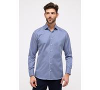 Langarmhemd ETERNA "MODERN FIT", Herren, Gr. 48, Normalgrößen, mittelblau, Satin, 100% Baumwolle, tailliert, Manschette, Hemden Langarmhemd, NON IRON (bügelfrei) (37684760-48)