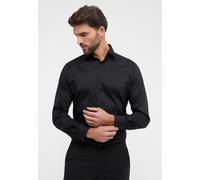 Langarmhemd ETERNA "MODERN FIT", Herren, Gr. 48, Normalgrößen, schwarz, Twill, 4% Elasthan, 26% Polyamid, 70% Lyocell, tailliert, Langarm Manschette, Hemden, EASY IRON (bügelleicht) (65644736-48) schw