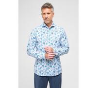 Langarmhemd ETERNA "SLIM FIT", Damen, Gr. 38, Normalgrößen, blau, Twill, 59% cotton, 41% Leinen, schmal, Manschette, Hemden Langarmhemd (29524063-38)