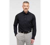 Langarmhemd ETERNA "SLIM FIT", Herren, Gr. 38, Normalgrößen, schwarz, Popeline, 100% cotton, schmal, Langarm Manschette, Hemden, NON IRON (bügelfrei) (12146230-38) schwarz