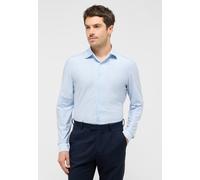 Langarmhemd ETERNA "SLIM FIT", Herren, Gr. 41, Normalgrößen, blau, Jersey, 60% Baumwolle, 40% Polyester, schmal, Manschette, Hemden Langarmhemd, NON IRON (bügelfrei) (51693226-41)
