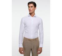 Langarmhemd ETERNA "SLIM FIT", Herren, Gr. 42, Normalgrößen, weiß, Twill, 59% Baumwolle, 41% Leinen, schmal, Manschette, Hemden, EASY IRON (bügelleicht) (55367507-42) weiß
