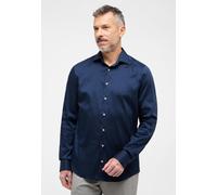 Langarmhemd ETERNA "SLIM FIT", Herren, Gr. 44, Normalgrößen, blau (navy), Twill, 4% Elasthan, 26% Polyamid, 70% Lyocell, schmal, Manschette, Hemden, EASY IRON (bügelleicht) (47510667-44) navy