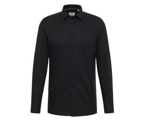 Langarmhemd ETERNA "SLIM FIT", Herren, Gr. 46, Normalgrößen, schwarz, 100% Baumwolle, schmal, Manschette, Hemden, NON IRON (bügelfrei) (51049940-46) schwarz