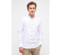 Langarmhemd ETERNA "SLIM FIT", Herren, Gr. 46, Normalgrößen, weiß, Twill, 59% Baumwolle, 41% Leinen, schmal, Manschette, Hemden Langarmhemd, EASY IRON (bügelleicht) (36229316-46)