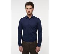Langarmhemd ETERNA "SUPER SLIM", Herren, Gr. 40, Normalgrößen, navy, Popeline, 100% Baumwolle, schmal, Manschette, Hemden Langarmhemd, NON IRON (bügelfrei) (61211413-40)