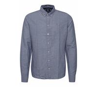 Langarmhemd FQ1924 "Langarmhemd FQErlendur", Herren, Gr. S, N-Gr, blau (navy blazer), Obermaterial: 57% Leinen LI. 43% Baumwolle CO., meliert, Casual, regular fit normal, Hemden (95563360-S) navy blaz