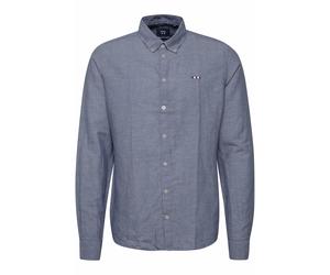 Langarmhemd FQ1924 "Langarmhemd FQErlendur", Herren, Gr. S, N-Gr, blau (navy blazer), Obermaterial: 57% Leinen LI. 43% Baumwolle CO., Hemden (95563360-S) navy blazer