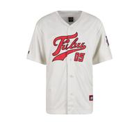 Langarmhemd FUBU "Fubu FM243-002-1 Fubu Varsity Baseball Jersey", Damen, Gr. M, US-Größen, sanftes weiß, rot, 100% Polyester, Hemden (34581118-M) sanftes weiß, rot