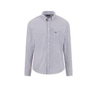 Langarmhemd FYNCH-HATTON, Herren, Gr. 3XL, N-Gr, magnolia, Web, Obermaterial: 100% Baumwolle, Minimalmuster, normal hüftbedeckend, tiefer V-Ausschnitt, 2-Knopf-Manschette, Hemden, normale Passform, au