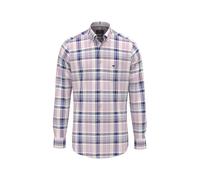 Langarmhemd FYNCH-HATTON, Herren, Gr. 4XL, N-Gr, magnolia, Web, Obermaterial: 100% Baumwolle, kariert, schmal hüftbedeckend, Rundhals, Hemden, schmale Passform, aus reiner Baumwolle, mit Button-down-K