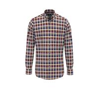 Langarmhemd FYNCH-HATTON, Herren, Gr. L, N-Gr, deep merlot, Jersey, Obermaterial: 100% Baumwolle, kariert, casual, regular fit taillenbedeckt, Langarm Manschette, Hemden, mit Logo Stickerei (38354958-
