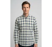 Langarmhemd FYNCH-HATTON "Washed Oxford Check", Herren, Gr. 4XL, N-Gr, harbor blau, Web, Obermaterial: 100% Baumwolle, kariert, normal hüftbedeckend, Rundhals, 2-Knopf-Manschette, Hemden, normale Pass