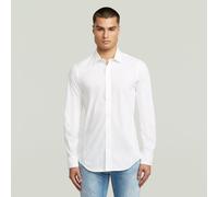 Langarmhemd G-STAR "Uniform Slim Shirt ls", Herren, Gr. XL, N-Gr, weiß, Web, Obermaterial: 69% Baumwolle, 31% Polyester, unifarben, slim fit, 2-Knopf-Manschette, Hemden, mit gesticktem Logo (58903130-