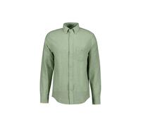 Langarmhemd GANT "Hemd REGULAR COTTON LINEN SHIRT 1er Pack", Herren, Gr. M, N-Gr, grün, Obermaterial: 55% Leinen LI. 45% Baumwolle CO., Hemden (22885315-M) grün