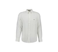 Langarmhemd GANT "Hemd REGULAR COTTON LINEN SHIRT 1er Pack", Herren, Gr. M, N-Gr, weiß, Obermaterial: 55% Leinen LI. 45% Baumwolle CO., Hemden (26182052-M) weiß