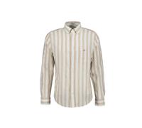 Langarmhemd GANT "Hemd REGULAR COTTON LINEN STRIPE SHIRT 1er Pack", Herren, Gr. L, N-Gr, beige, Obermaterial: 55% Leinen LI. 45% Baumwolle CO., Hemden (89569457-L) beige