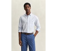 Langarmhemd GANT "REG CLASSIC POPLIN GINGHAM SHIRT", Herren, Gr. 5XL, N-Gr, light blau, Obermaterial: 100% Baumwolle, kariert, regular fit hüftbedeckend, 1-Knopf-Manschette, Hemden, mit Logostickerei,
