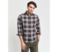 Langarmhemd GANT "REG FLANNEL PLAID SHIRT", Damen, Gr. 4XL, N-Gr, braun (cacao), Flanell, Obermaterial: 100% Baumwolle, kariert, Hemden Langarmhemd (85535517-4XL)