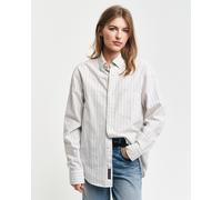 Langarmhemd GANT "REG OXFORD STRIPE SHIRT", Damen, Gr. L, N-Gr, weiß (eggshell), Web, Obermaterial: 100% Baumwolle, gestreift, regular fit, Hemden Langarmhemd, unisex, in leichter Oxford-Qualität (916