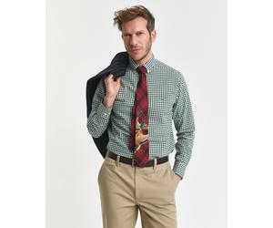 Langarmhemd GANT "REG POPLIN GINGHAM SHIRT", Herren, Gr. 3XL, N-Gr, forest grün, Web, Obermaterial: 100% Baumwolle, regular fit hüftlang, hoch geschlossener Ausschnitt, Manschette mit Knöpfen, Hemden