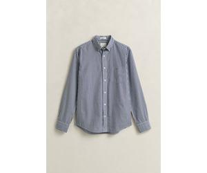 Langarmhemd GANT "REG POPLIN STRIPE SHIRT", Herren, Gr. L, N-Gr, blau (persian blau), Web, Obermaterial: 100% Baumwolle, regular fit, Hemden (55094565-L) persian blau